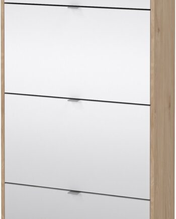 Skoskab Skohylde Vesterholm Havn   Vippe-låger Med Spejl    Rum H162ã B70ã D24 Cm  Jackson Hickory  Spånplade