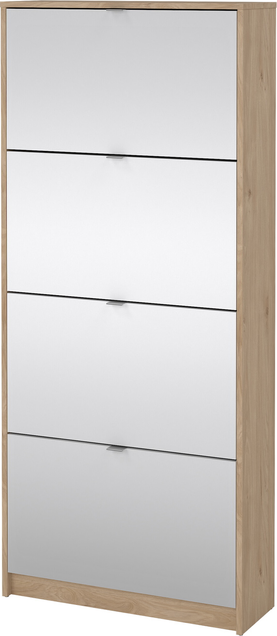 Skoskab Skohylde Vesterholm Havn Vippe-låger Med Spejl Rum H162ã B70ã D24 Cm Jackson Hickory Spånplade