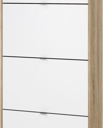 Skoskab Vesterholm Havn   Rum  Egestruktur Hvid Højglans  H162xb70xd24 Cm