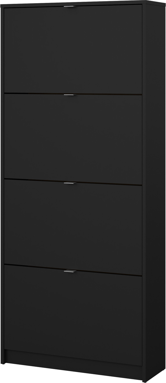 Skoskab Vesterholm Havn Rum Mat Sort Spånplade H162xb70xd24 Cm