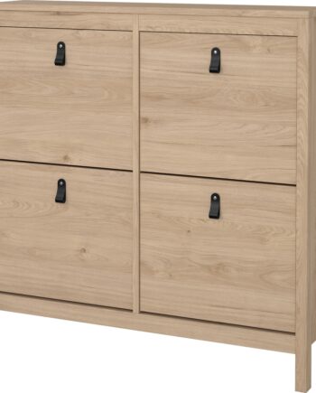 Skoskab Vesterholm Lunor Vægmonteret   Klapdøre Jackson Hickory Rummer 16 Par Sko  Lædergreb  Fsc-certificeret
