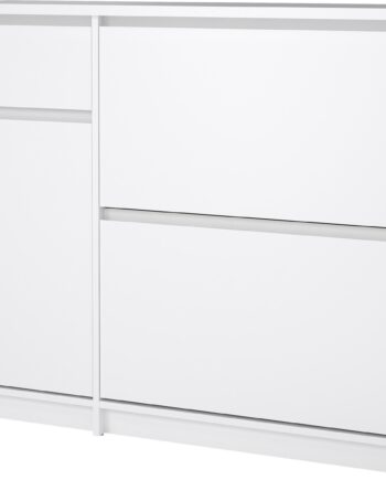Skoskab Vesterholm Naia  Hvid Højglans  Rummer 12 Par  Dansk Fsc  H92 9ã B108 9ã D31   Cm