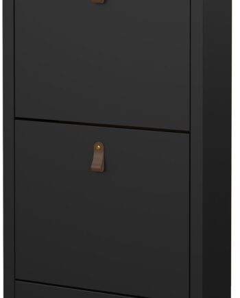 Skoskab  -rums Skoreol Vesterholm Lunor  Mat Sort Vægmonteret H103ã B54ã D25 Cm Fsc