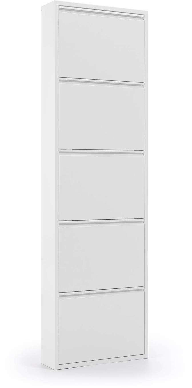 Skostativ Skoreol Kave Home Ode Hvid Pulverlakeret Stål Med Hylder H169xb50xd15 Cm