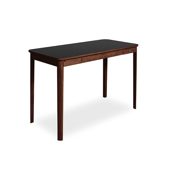 Skovby Sm131 Skrivebord 55   115 Cm  Naturolieret Valnød    Sort Nano-laminat Bordplade  : Erling Christensen Møbler