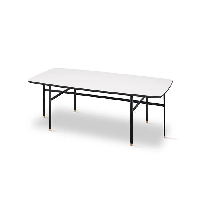 Skovby Sm244   Sm263s Sofabord 130   65 Cm Bordplade: Hvid Laminat Med Sort Kant  : Erling Christensen Møbler