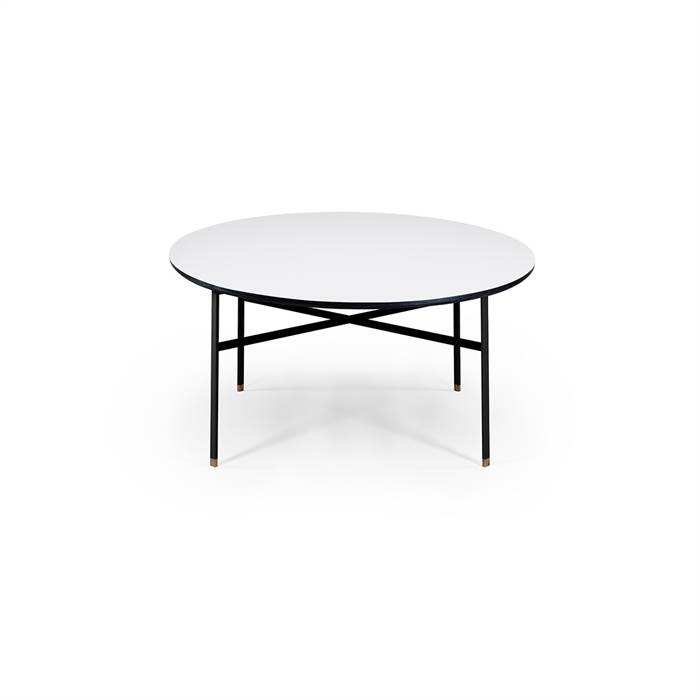 Skovby Sm243   Sm262s Sofabord   99 Cm Bordplade: Hvid Laminat Med Sort Kant  : Erling Christensen Møbler