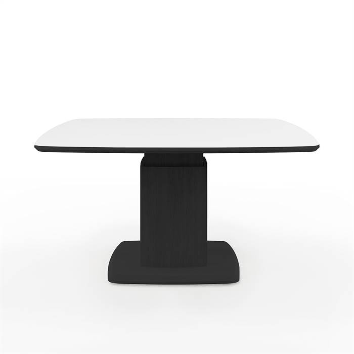 Skovby Sm242   Sm266 Sofabord 99   99 Cm Bordplade: Hvid Laminat Med Sort Kant  : Erling Christensen Møbler