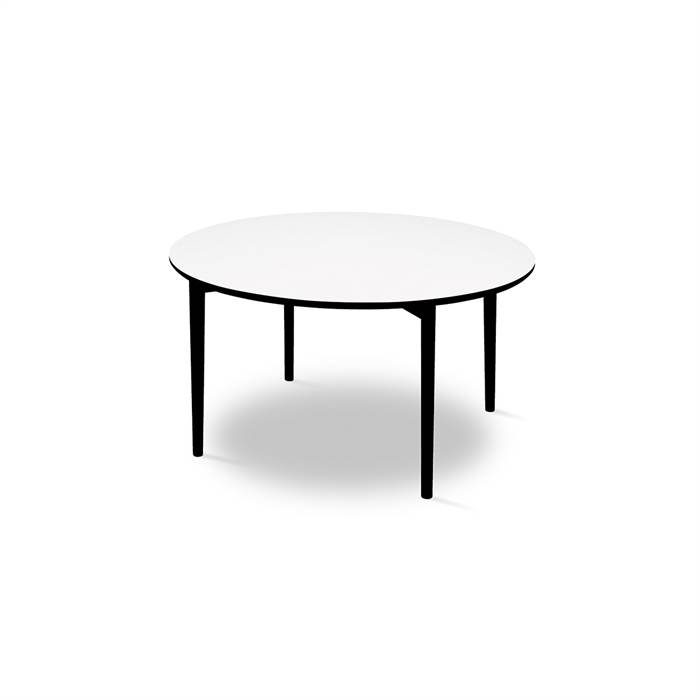 Skovby Sm243   Sm265 Sofabord   99 Cm Bordplade: Hvid Laminat Med Sort Kant  : Erling Christensen Møbler