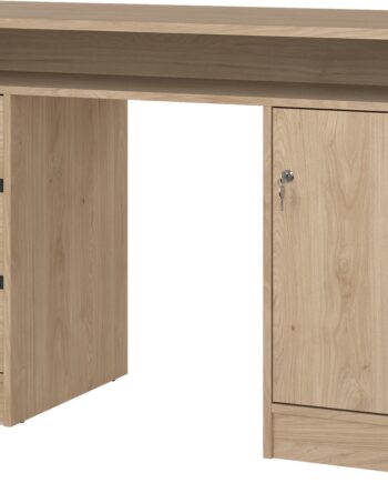 Skrivebord Arbejdsbord Vesterholm Function Plus  Jackson Hickory  Kompakt B126 D55 H75   Cm  Låsbart Skab  Fsc-træ