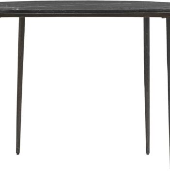 Skrivebord House Doctor Eda Oval Bordplade   Sort Marmor Og Jern 110x61 8x74 Cm