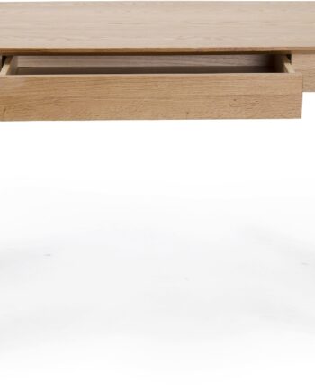 Skrivebord Nordique Design Rho   Massivt Egetræ Med Integreret Skuffe  Natur  H75xb60xd120 Cm
