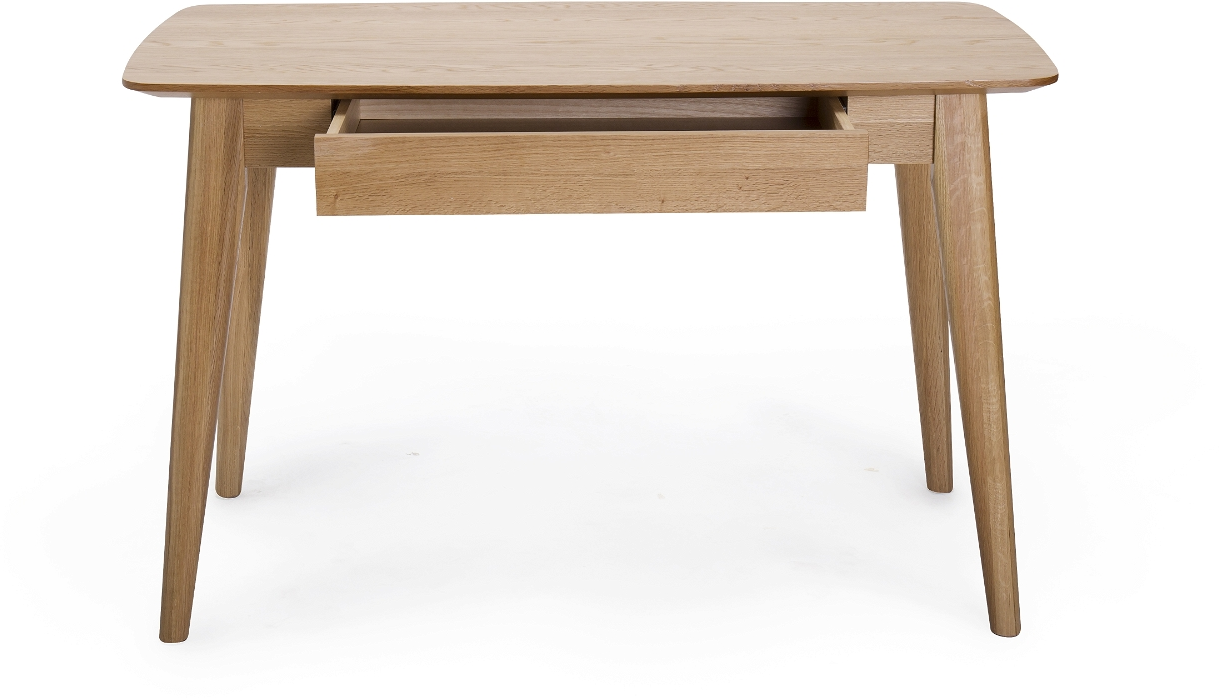 Skrivebord Nordique Design Rho Massivt Egetræ Med Integreret Skuffe Natur H75xb60xd120 Cm
