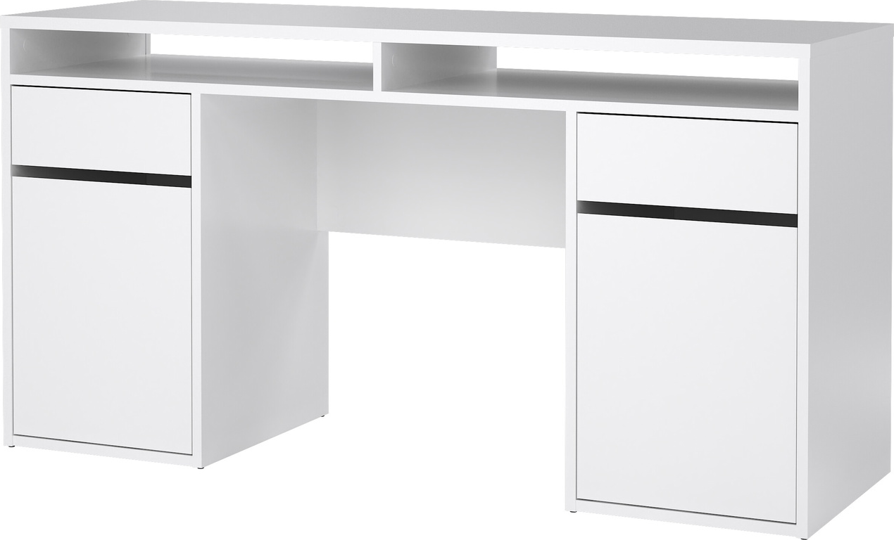 Skrivebord Vesterholm Function Plus Hvid Højglans Lakeret Spånplade B149 D48 H77 Cm Skuffer Skabe Dansk Produceret