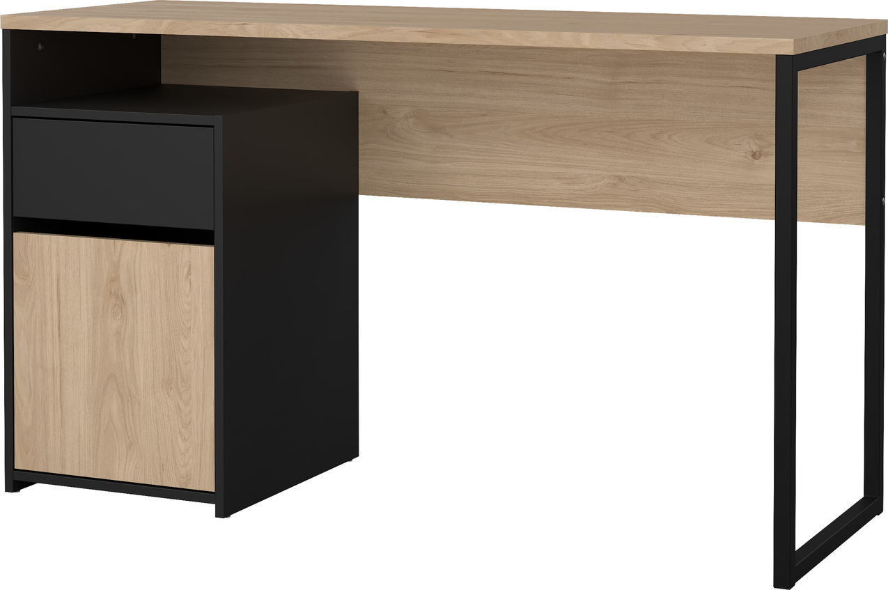 Skrivebord Vesterholm Function Plus  Jackson Hickory Matsort  B130ã D48ã H76   Cm    Skuffe     Låge