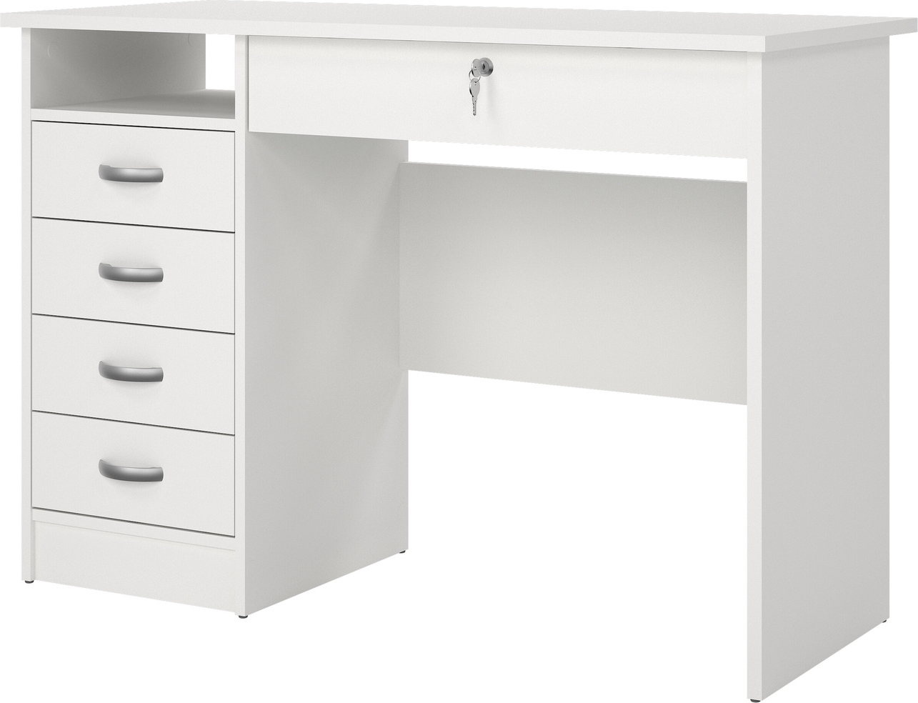 Skrivebord Vesterholm Function Plus Skuffer øvre Låsbar Hvid Folie Fsc Spånplade 109 48 75 Cm