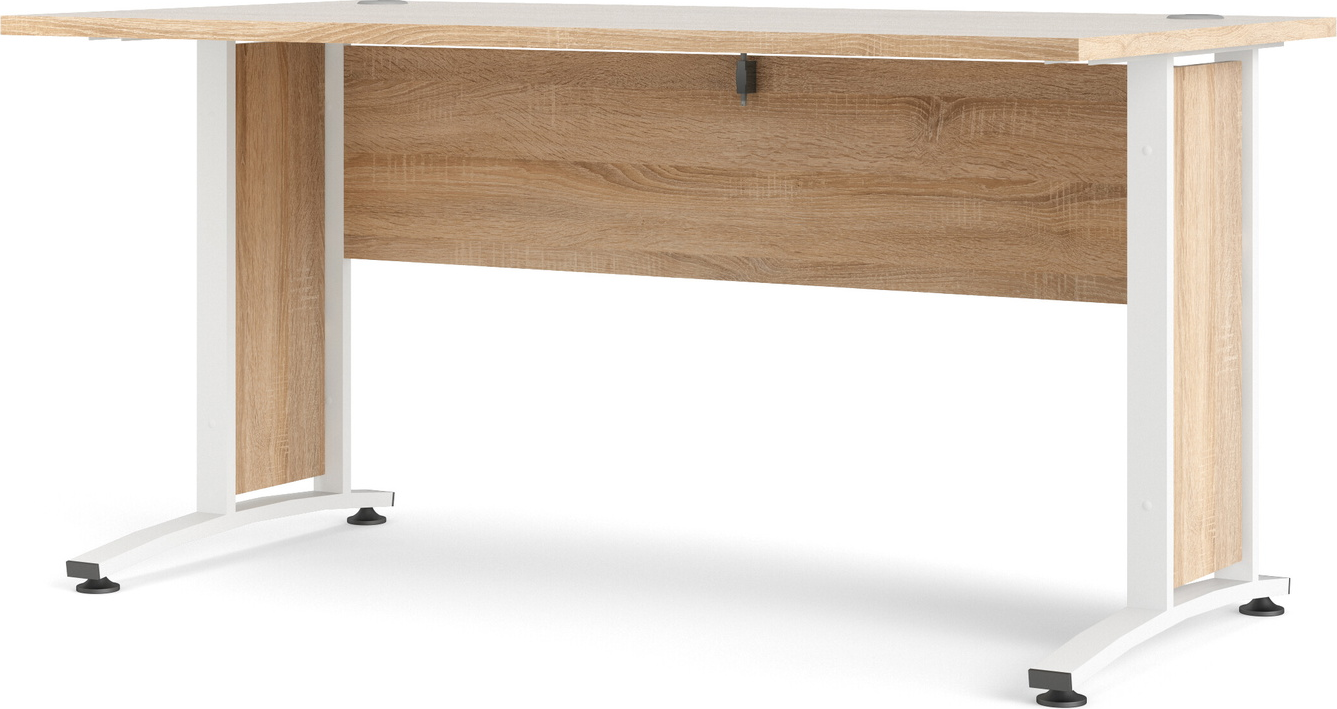 Skrivebord Vesterholm Prima 150x80 Cm Natur Hvid Spånplade Folie Ben Stål Plast Fremstillet Danmark