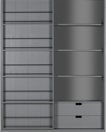 Skydedørsskab Woood Exclusive Swing Grå Fsc-certificeret Fyrretræ H200xb150xd46   Cm