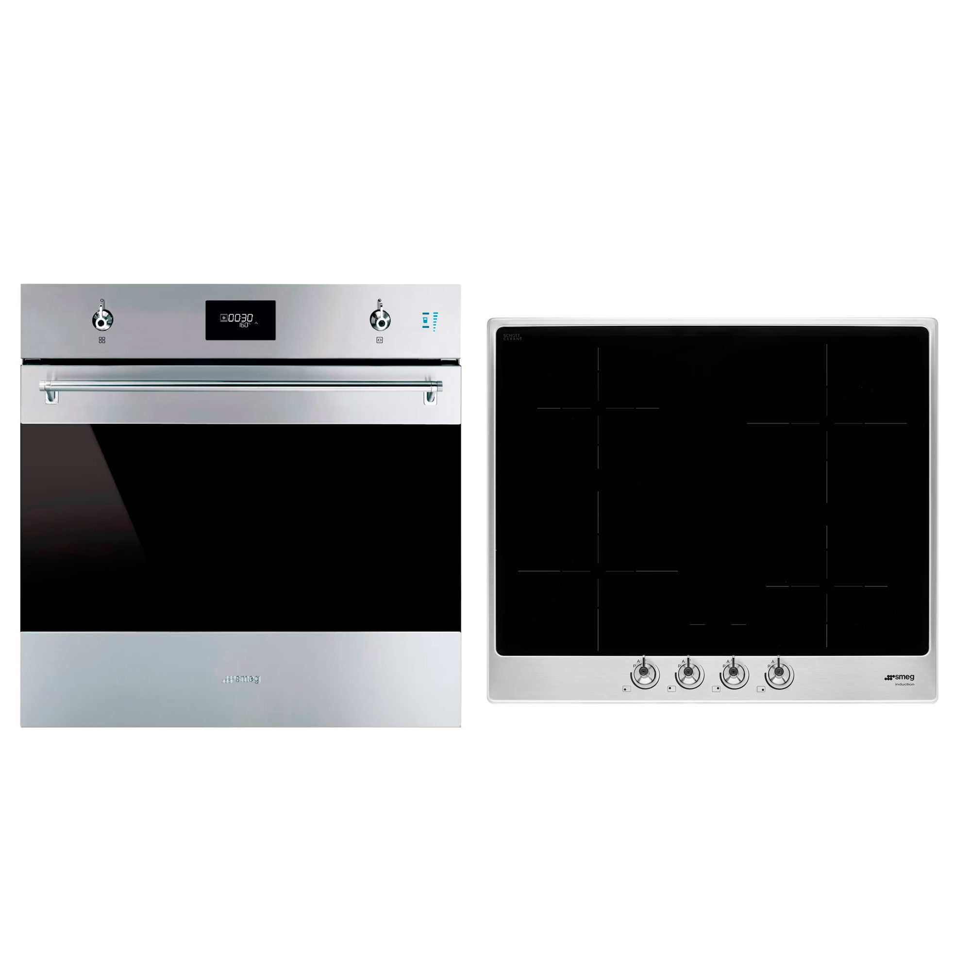 Smeg Classic Indbygningsovn Induktionskogeplade 60 Cm Rustfrit Stål
