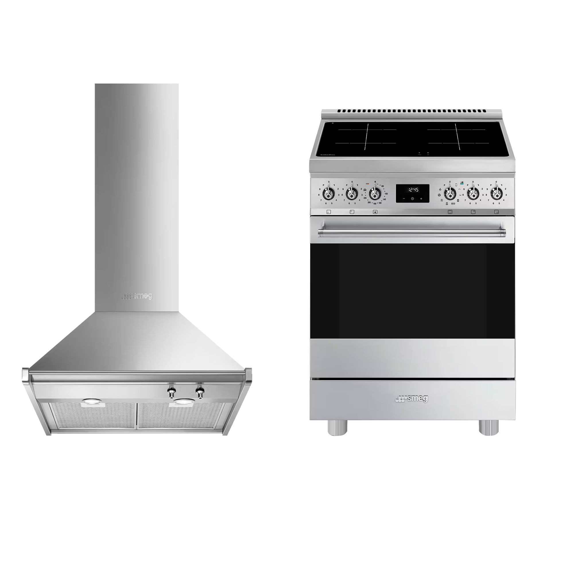 Smeg Classic Induktionskomfur Emhætte 60 Cm Rustfrit Stål