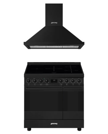 Smeg Classic Induktionskomfur Med Emhætte 90 Cm  Mat Sort