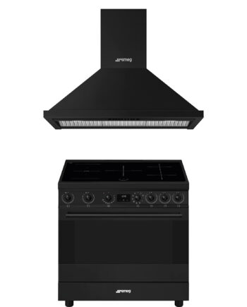 Smeg Classic Induktionskomfur Med Emhætte 90 Cm  Mat Sort