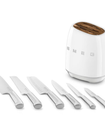 Smeg Knivblok Med   Knive  Hvid