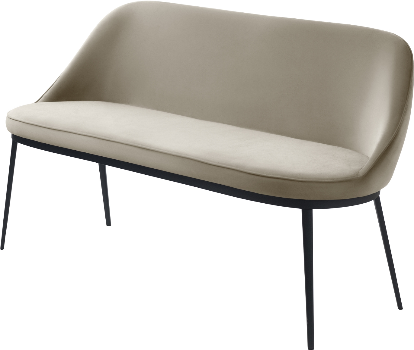 Sofabænk Nordique Design Gain Kunstlæder Beige 144x45 5x82 Cm Multifunktionel Med Sorte Metalben