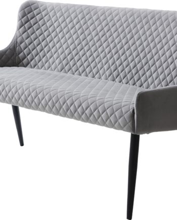Sofabænk Nordique Design Ottowa   Grå Fløjl Med Harlekinsyning Og Sorte Metalben  160ã 60 Cm