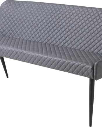 Sofabænk Nordique Design Ottowa Mørkegrå Fløjl Pu-læder Metalben H82xd60xl160 Cm