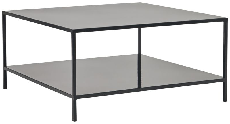 Sofabord House Doctor Fari 85 85 Cm Sort Stål Med Opbevaringshylde Industriel Loungebord