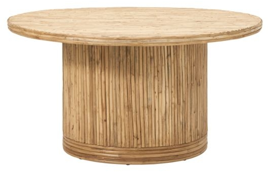 Sofabord House Doctor Gro Rundt Loungebord Håndvævet Rattan Og Mdf ø90 H45 Cm Natur