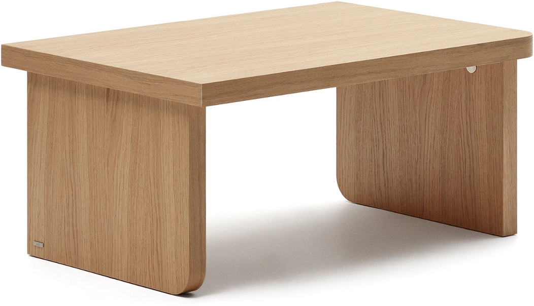 Sofabord   Kaffebord Kave Home Oaq Egetræsfinér Nordisk Rustik Fsc 89x62x41 Cm