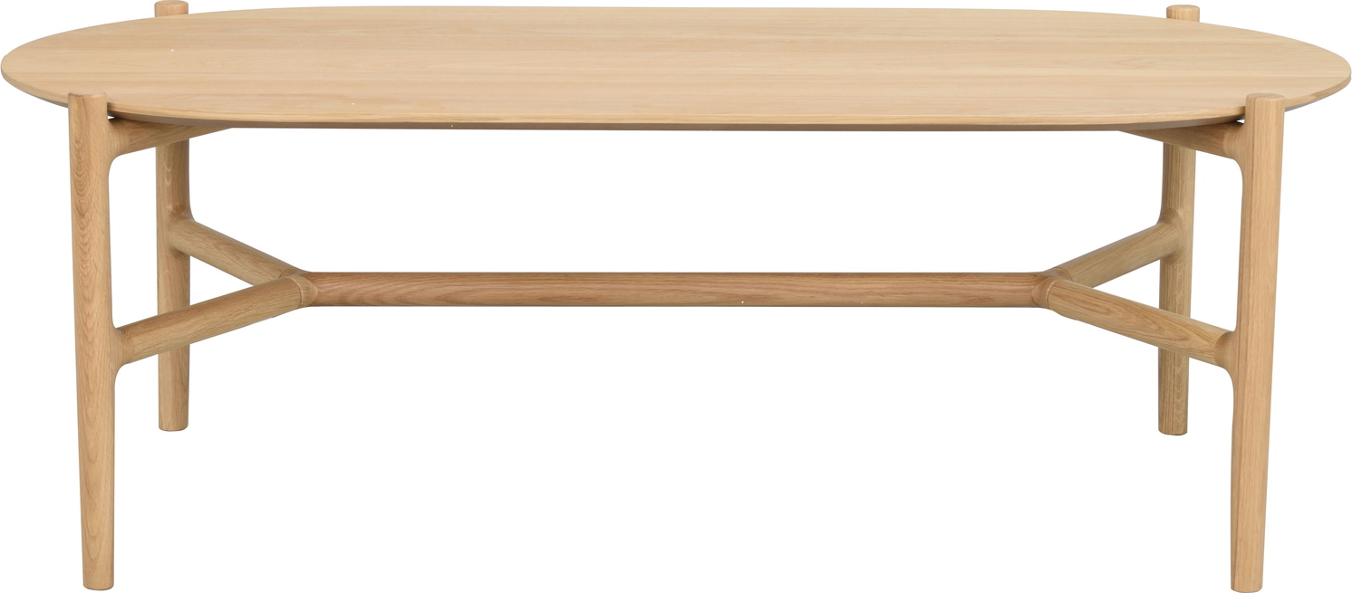 Sofabord Kaffebord Rowico Holton Ovalt Lakeret Egetræ 130x65 Cm