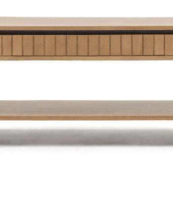 Sofabord Kave Home Licia 130ã 65ã 45 Cm Med Skuffe   Massivt Mangotræ Og Akacietræ Natur