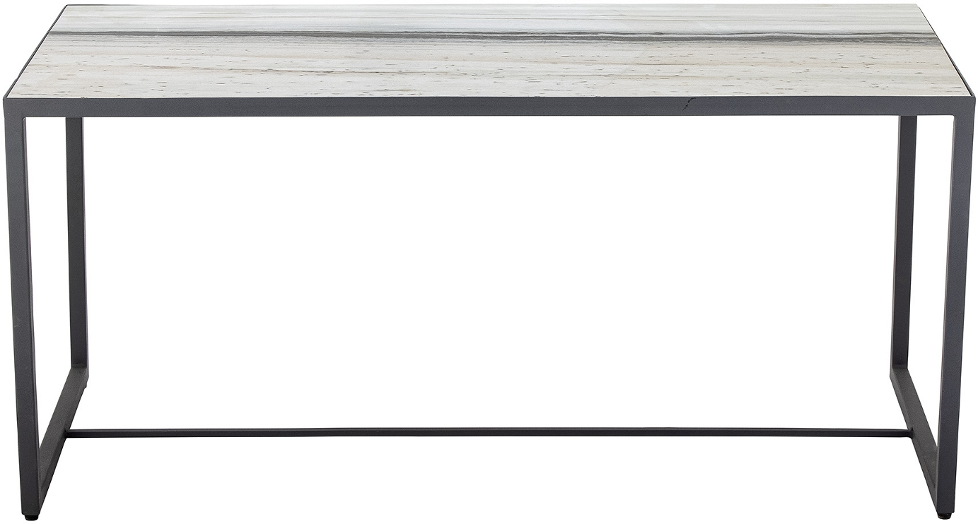 Sofabord Loungebord Bloomingville Ines   Hvid Marmor   Sort Jern 100x46 Cm