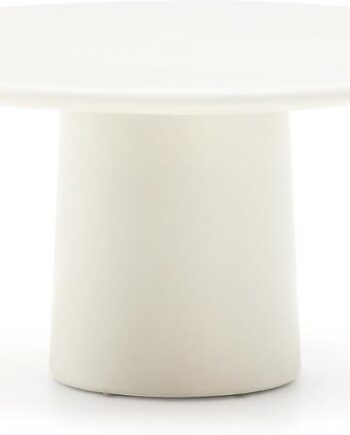 Sofabord Loungebord Kave Home Albanella Rund ø85 Cm Hvid Cement