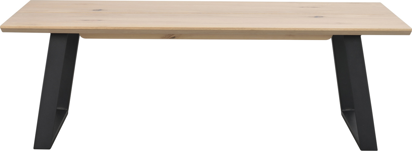 Sofabord Loungebord Rowico Melville Nordisk   Industrielt   Hvidkalket Eg Finér Med Sort Metalstel 140ã 65ã 46 Cm
