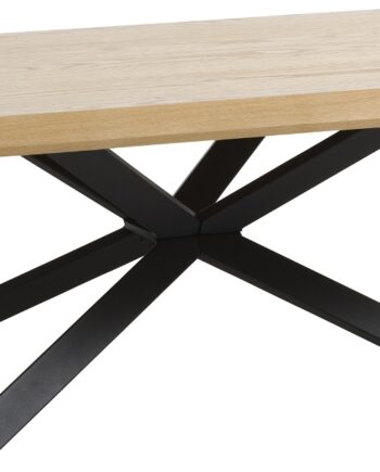 Sofabord Nordique Design Arno   Naturlig Eg Med Sorte Metalben 130   68   45 Cm
