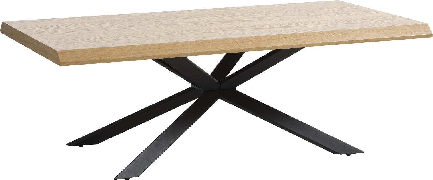 Sofabord Nordique Design Arno Naturlig Eg Med Sorte Metalben 130 68 45 Cm