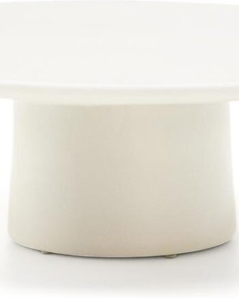 Sofabord Og Kaffebord Kave Home Albanella ø110   H35 Cm Hvid Cement