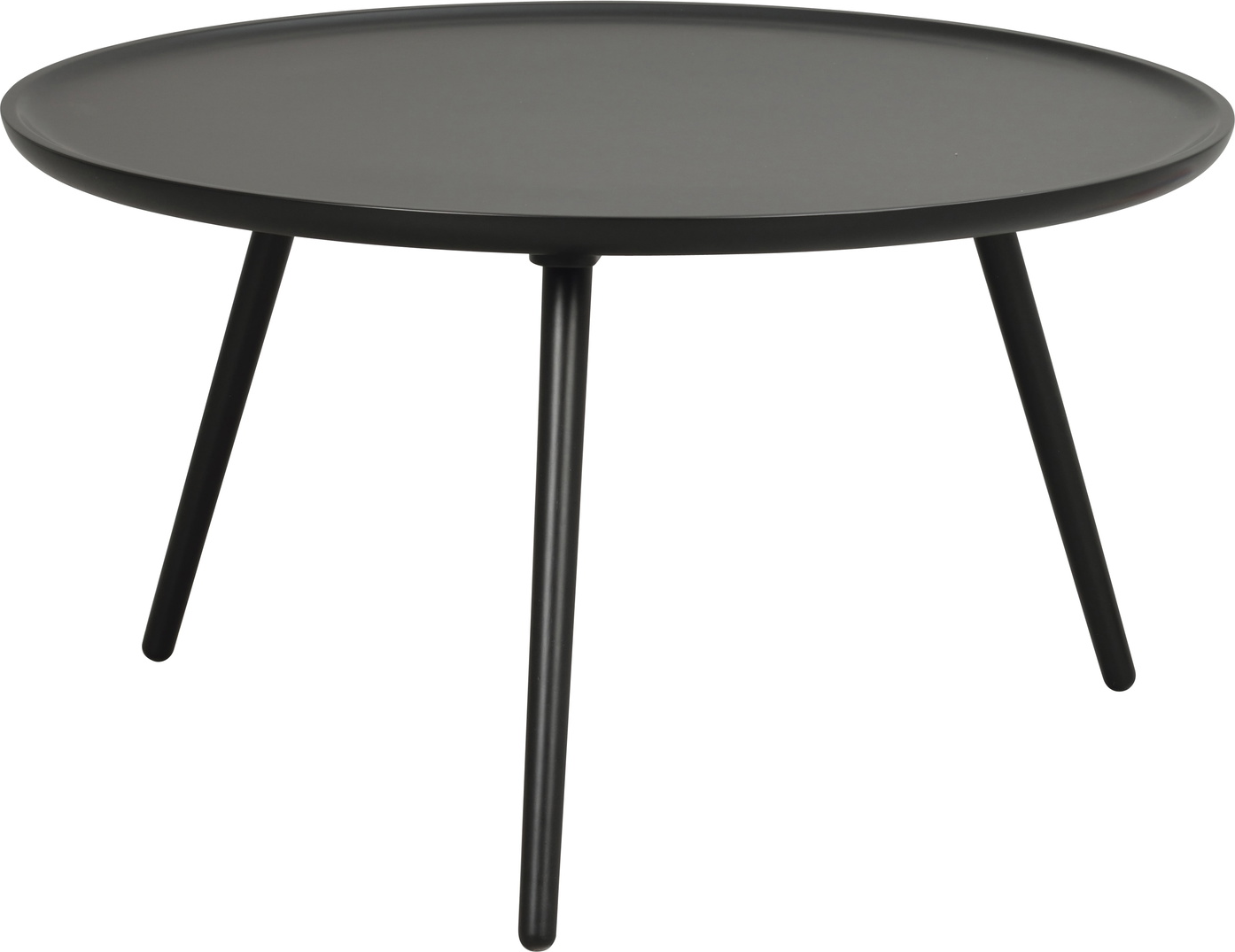Sofabord Rowico Daisy Rundt Loungebord ø80ã 45 Cm Sort   Lakeret Mdf Og Gummitræ