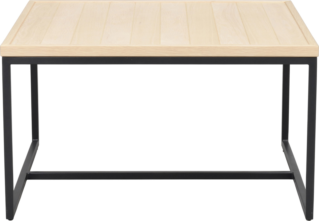 Sofabord Rowico Deerfield Hvidkalket Egetræ Og Sort Metal 70ã 70ã 40 Cm