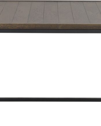 Sofabord Rowico Deerfield   Brunlakeret Egetræ Og Sort Metal Fsc 80ã 80 Cm H47 Cm