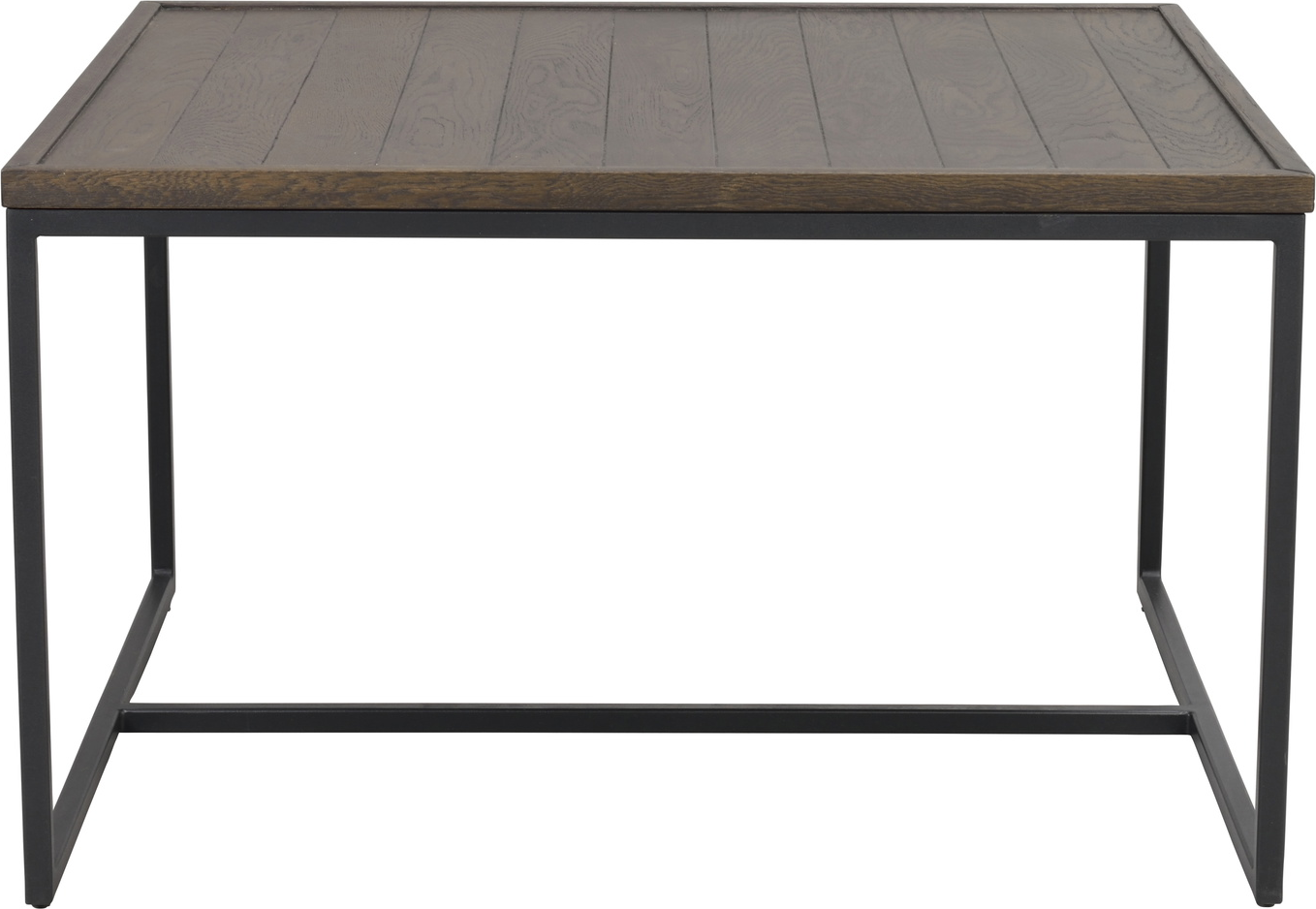 Sofabord Rowico Deerfield   Brunlakeret Egetræ Og Sort Metal Fsc 80ã 80 Cm H47 Cm