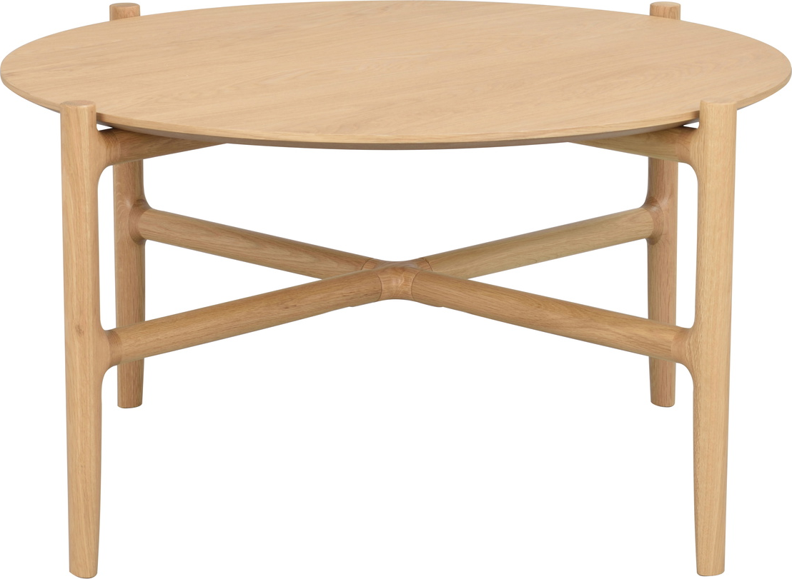 Sofabord Rowico Holton Rund ø87ã 46 Cm Massiv Egetræ Lakeret Nordisk Design