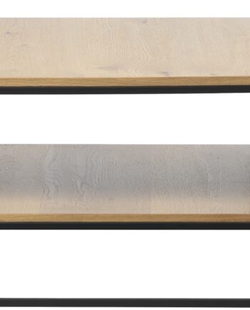 Sofabord Salonbord Nordique Design Rivoli   Natur Egetræ   Sort Metalstel  45ã 70ã 120 Cm