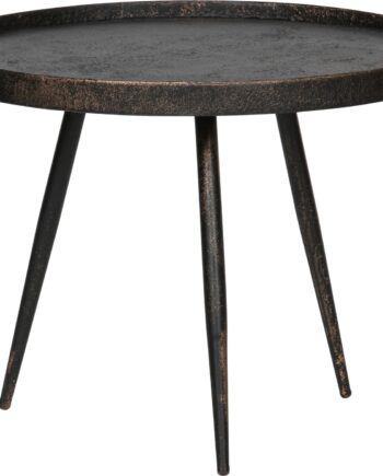 Sofabord Sidebord Woood Bounds Antik Guldfinish Krydsfiner Zinkbelagt Bordplade Træ Metal ø58 H44 Cm
