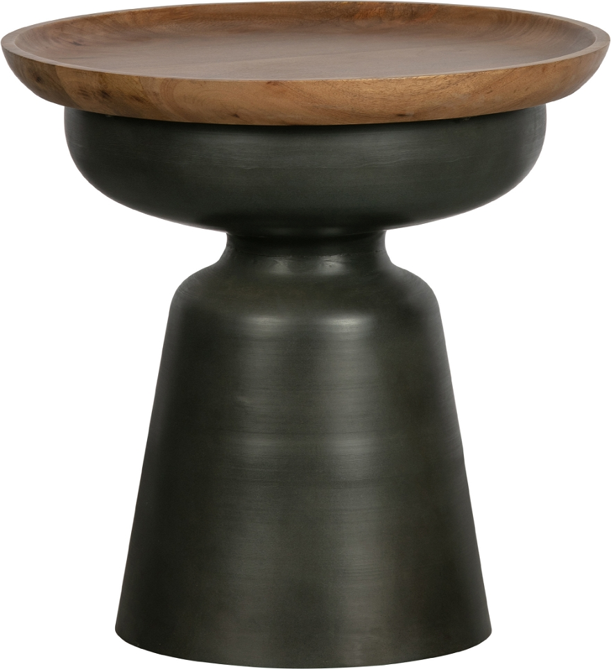 Sofabord Sidebord Woood Exclusive Dana   Mangotræ Og Sort Metal ø48ã 47 Cm