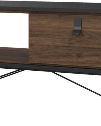 Sofabord Vesterholm Askø   Mat Sort Valnød  Dansk Fsc Træ    Skuffe Og åbent Rum  B101 8ã D48 2ã H50 Cm